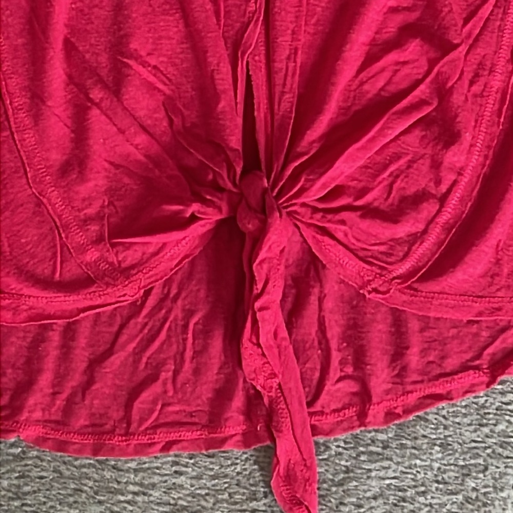 Universal Thread linen V-Neck Tie-Front Tank Top - Pink S - Picture 2 of 5